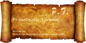 Pribelszky Tivadar névjegykártya